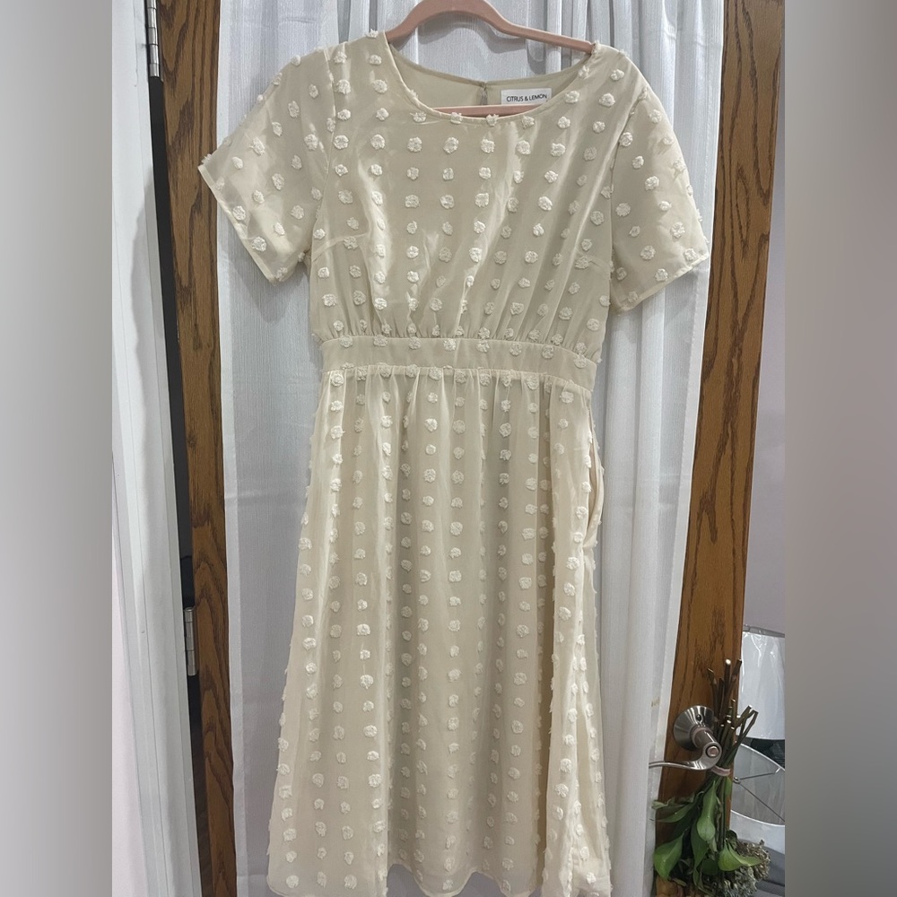 Cream Midi dress